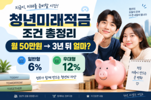 청년미래적금 조건과 월 50만원 납입 시 3년 만기 혜택 안내